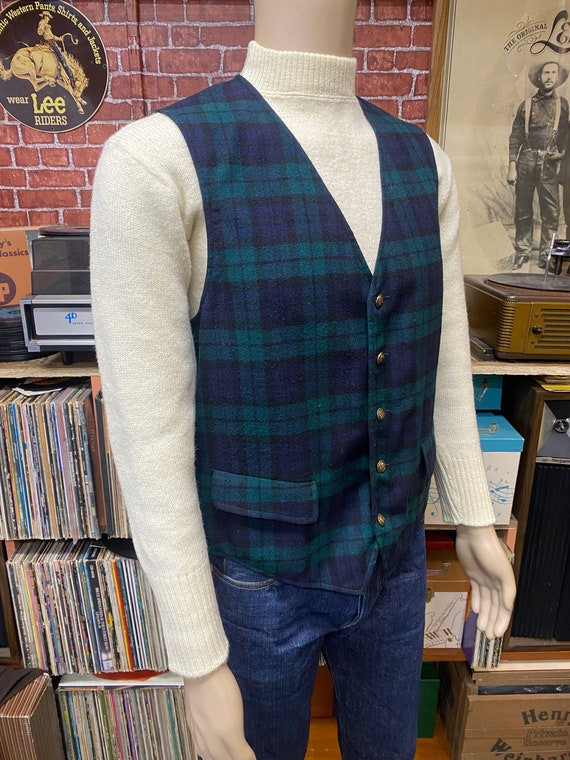 Pendleton tartan wool vest dress size 46 made in … - image 2