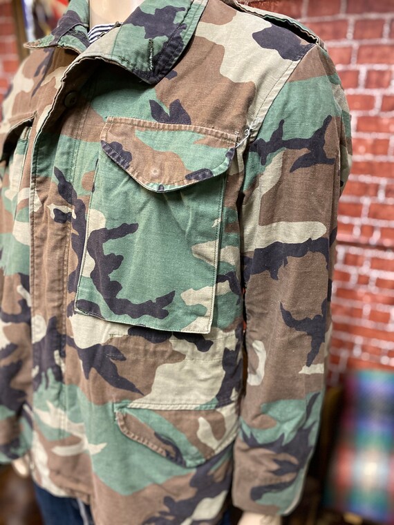 80's M-65 field cold weather jacket camouflage fa… - image 6