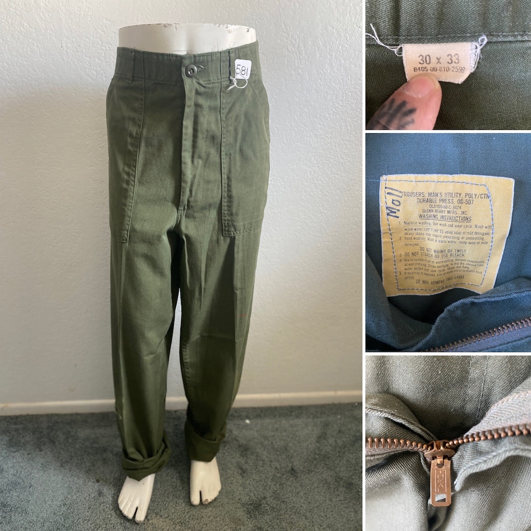パンツ US ARMY OG-507 UTILITY TROUSERS 1980s U.S. Military Original OG-507 Poly/Cotton Utility Pants