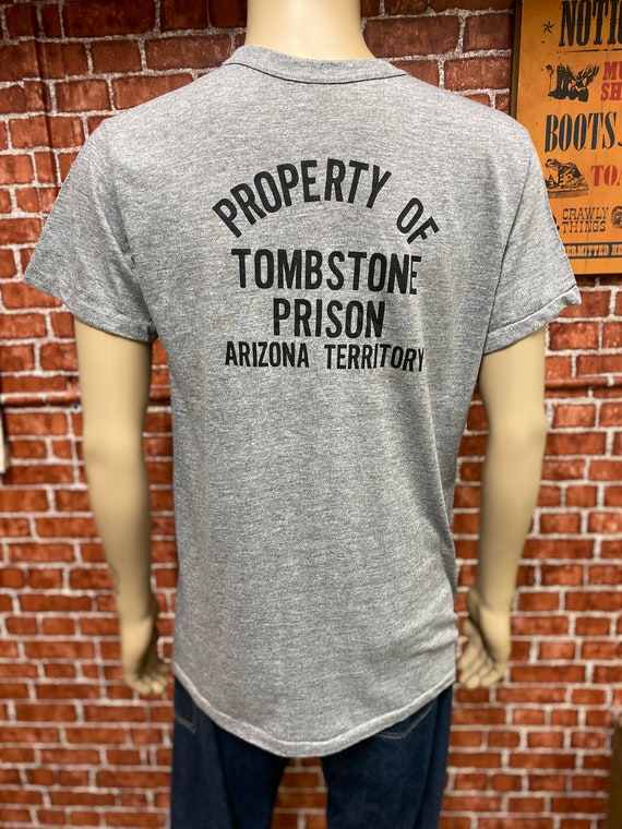 80's Tombstone Prison Arizona Territory gray soft t-shirt size large.