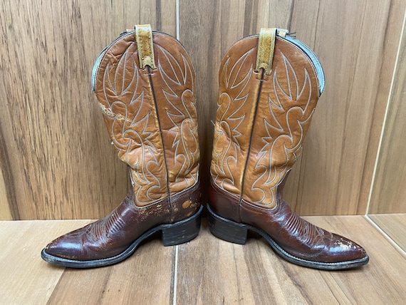 Vtg Acme Cowboy Western Ranch Stitching Style #6002 Tow Tone  display picture 2