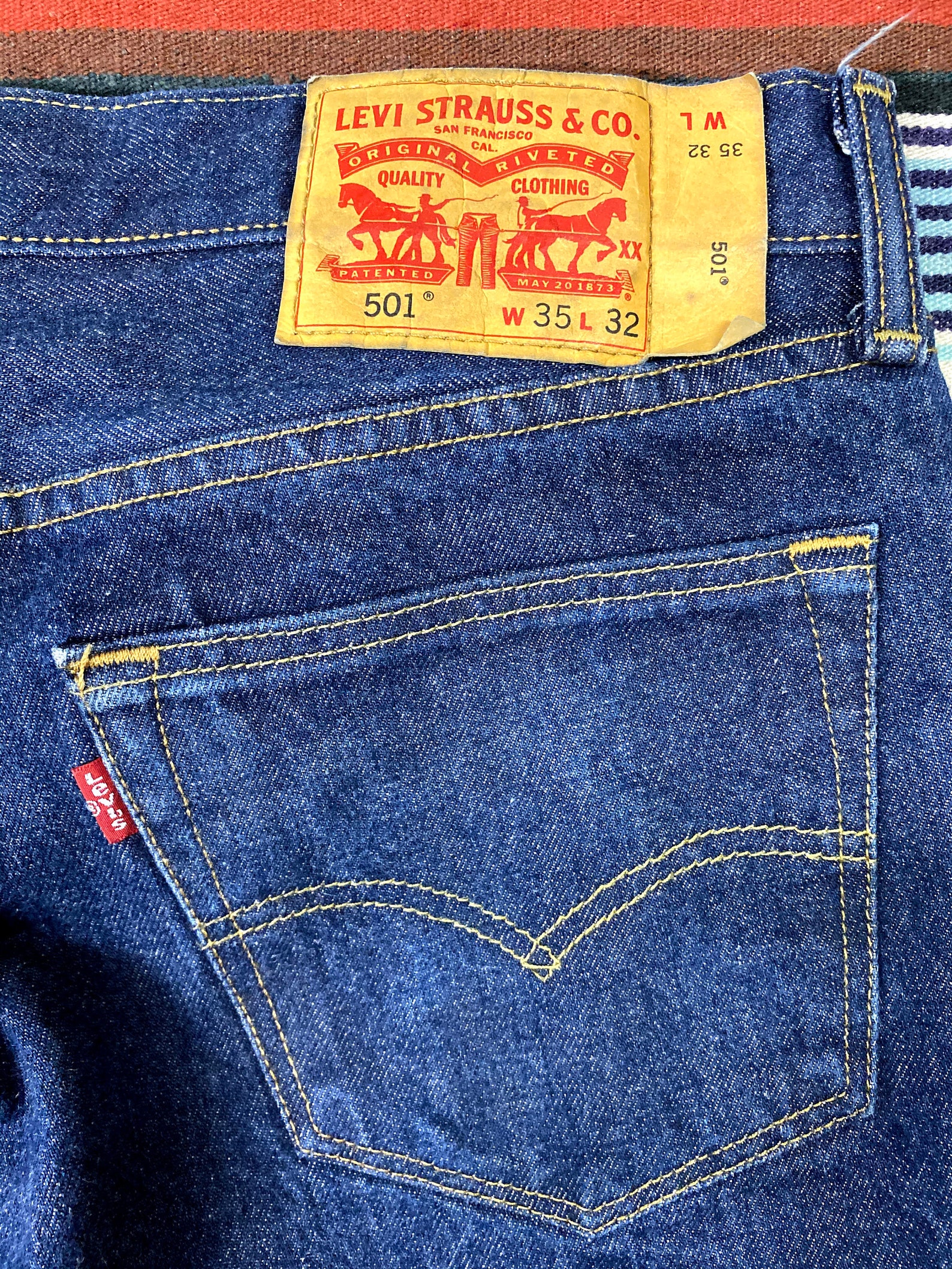 34x32 Levi's 501 Denim Cowboy Boot Cut Straight Jeans Etsy
