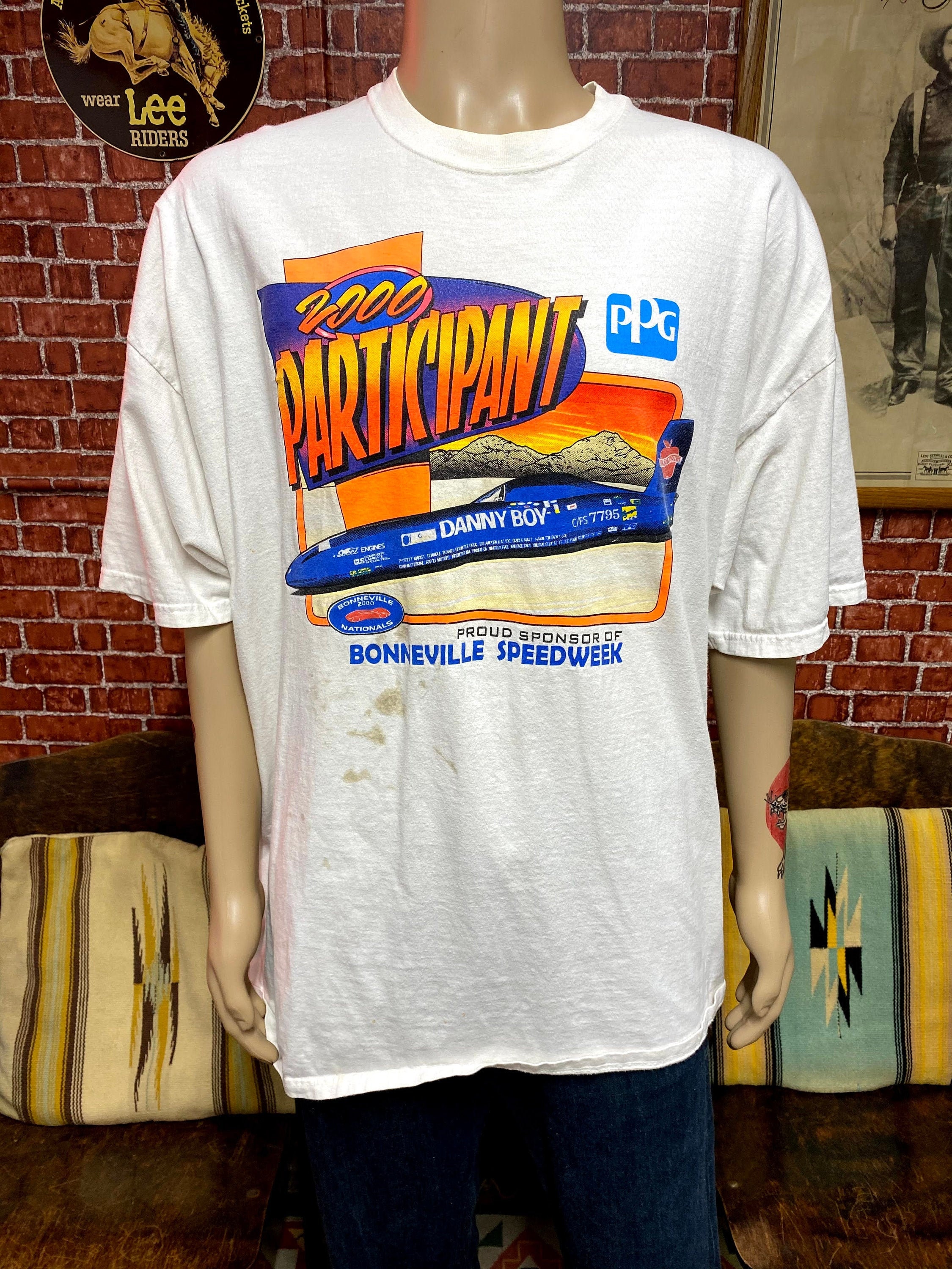 At Last ボンネビル　TEE 2000 Bonneville Speed Week Salt Flats, Utah Participant white t