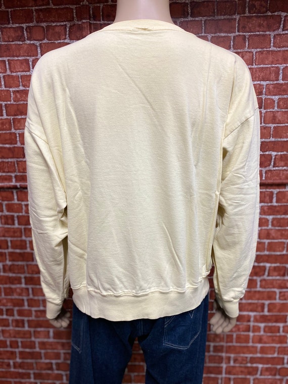 70's light yellow sweatshirt blank basic sport gy… - image 5