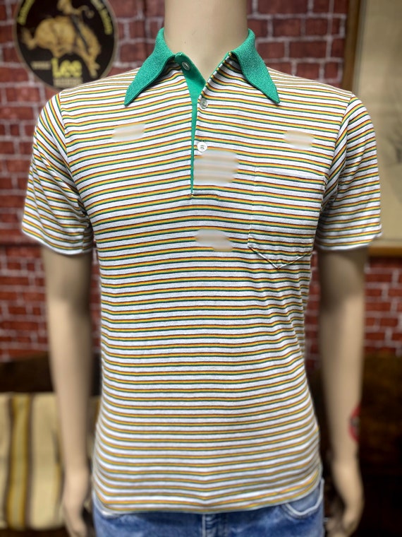 80's Pro Action men's fashion striped knit shirt … - image 4