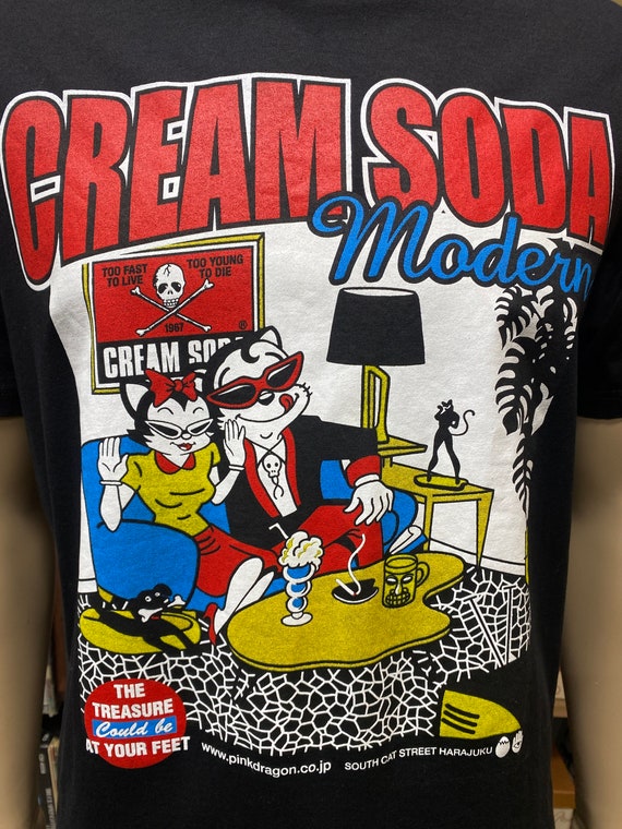 Cream Soda Modern Rockabilly black t-shirt soft c… - image 5