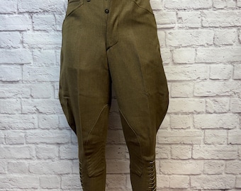 WWII US Army Cavalry 30's 40's olive green wool men's jodhpurs
