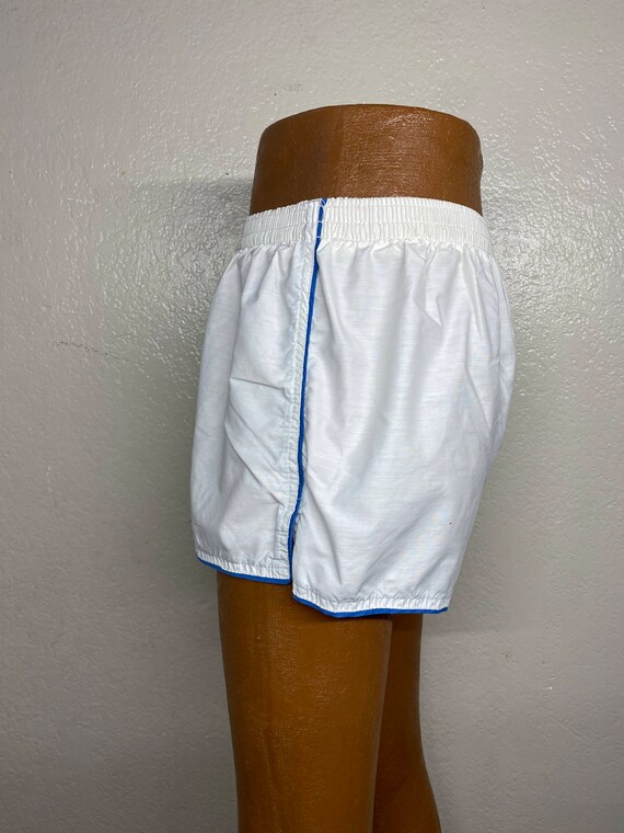 80's White unisex athletic short trunks size medi… - image 5