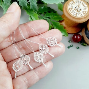 Noelle - PDF pattern, Miniature Lace Ornament Set, Instant Download