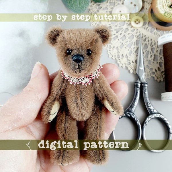 Stuffed With Love Miniature Teddy  Bear Sewing Tutorial - PDF Instant Download