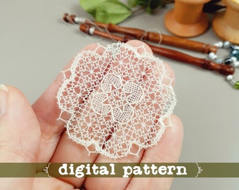 Emmiline - A Miniature Dollhouse Lace Mat, PDF pattern, Instant Download