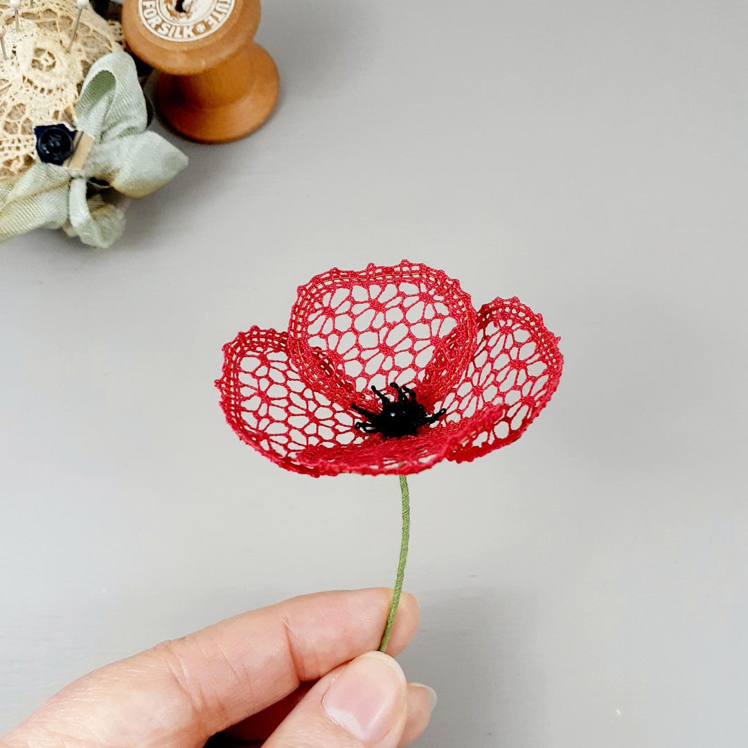 Little Poppy | 3D Bobbin Lace Poppy Pattern - Etsy