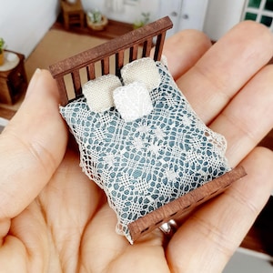 Esme | Miniature Quarter Scale Patchwork Lace Quilt, Tiny Torchon Pattern