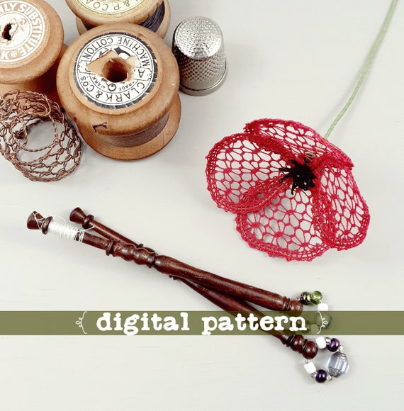 Antique Bobbin LACE EDGING Floral design Width 6cm Antique Bobbin LACE EDGING Floral design Width 6cm