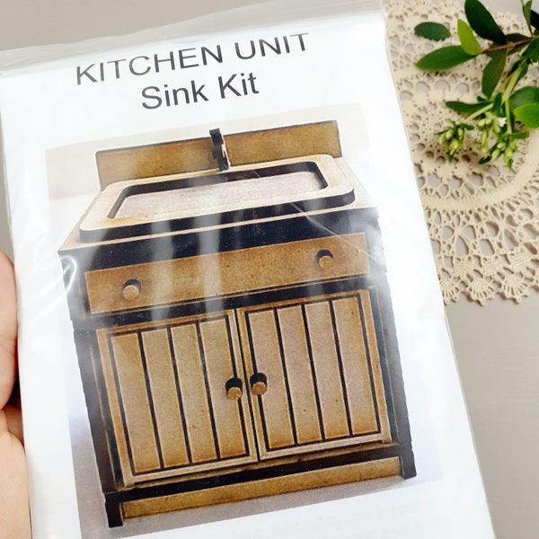 1:12 Scale Kitchen Sink Unit Kit Laser Cut