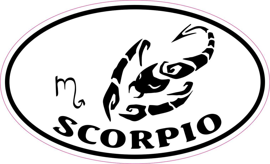 Stickertalk Oval Scorpio Vinyl Sticker 5 Inches X 3 Inches Etsy