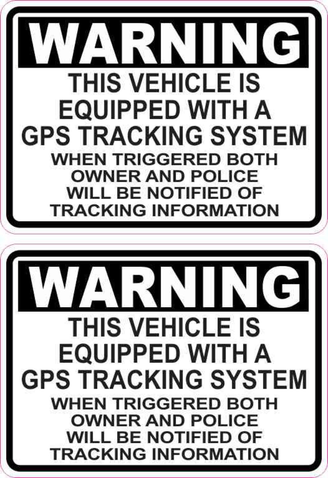 3.5in x 2.5in Vehicle Equipped with GPS Tracking Stickers Etsy