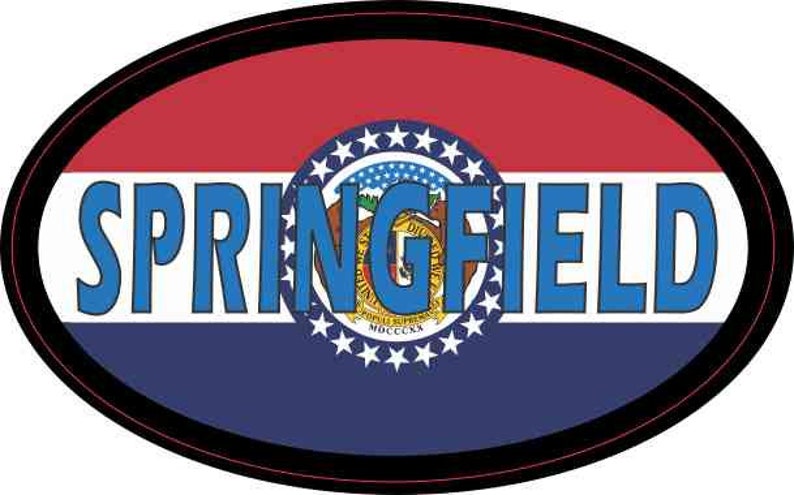 4in x 2.5in Oval Missouri Flag Springfield Sticker