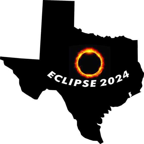 5inx5in Texas Eclipse 2024 Sticker Car Window Bumper Luggage Etsy