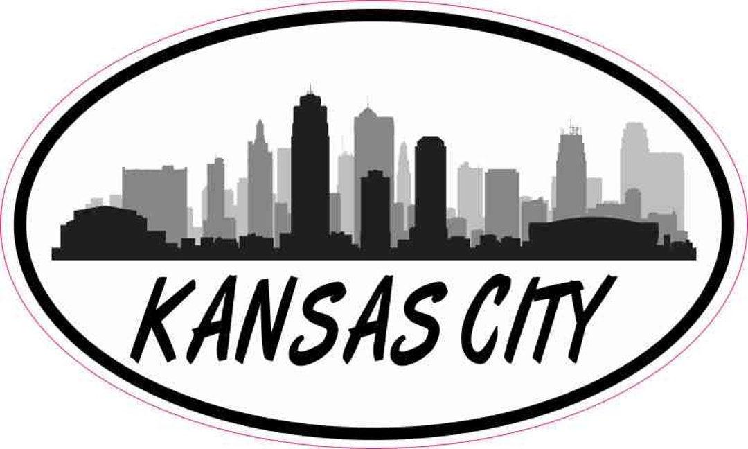 5in X 3in Oval Kansas City Skyline Sticker Etsy