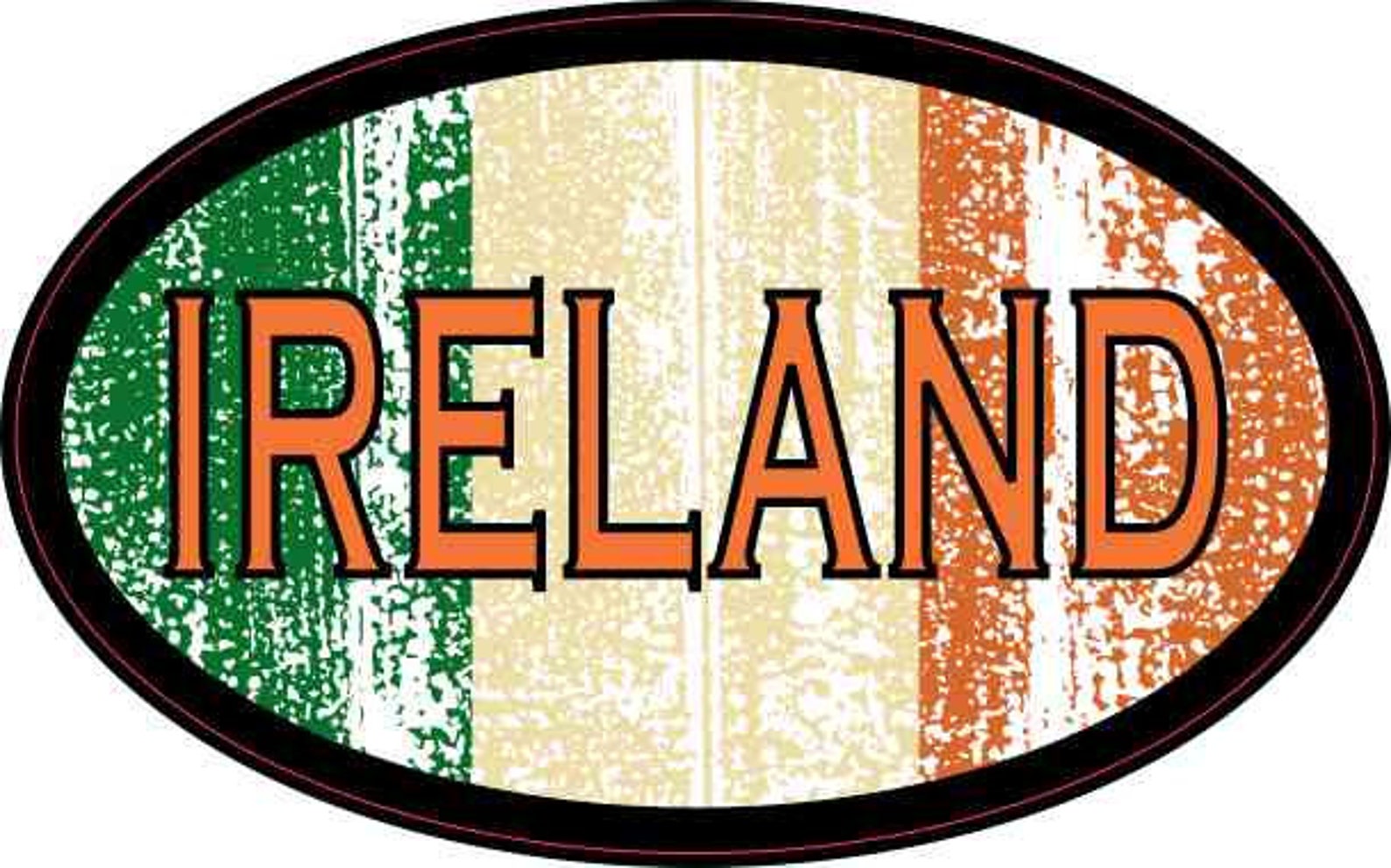 4in X 2.5in Flag Oval Ireland Sticker Etsy