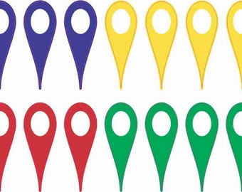 .35 inch by 1 inch StickerTalk Assorted Color Map Pointer Vinyl Stickers