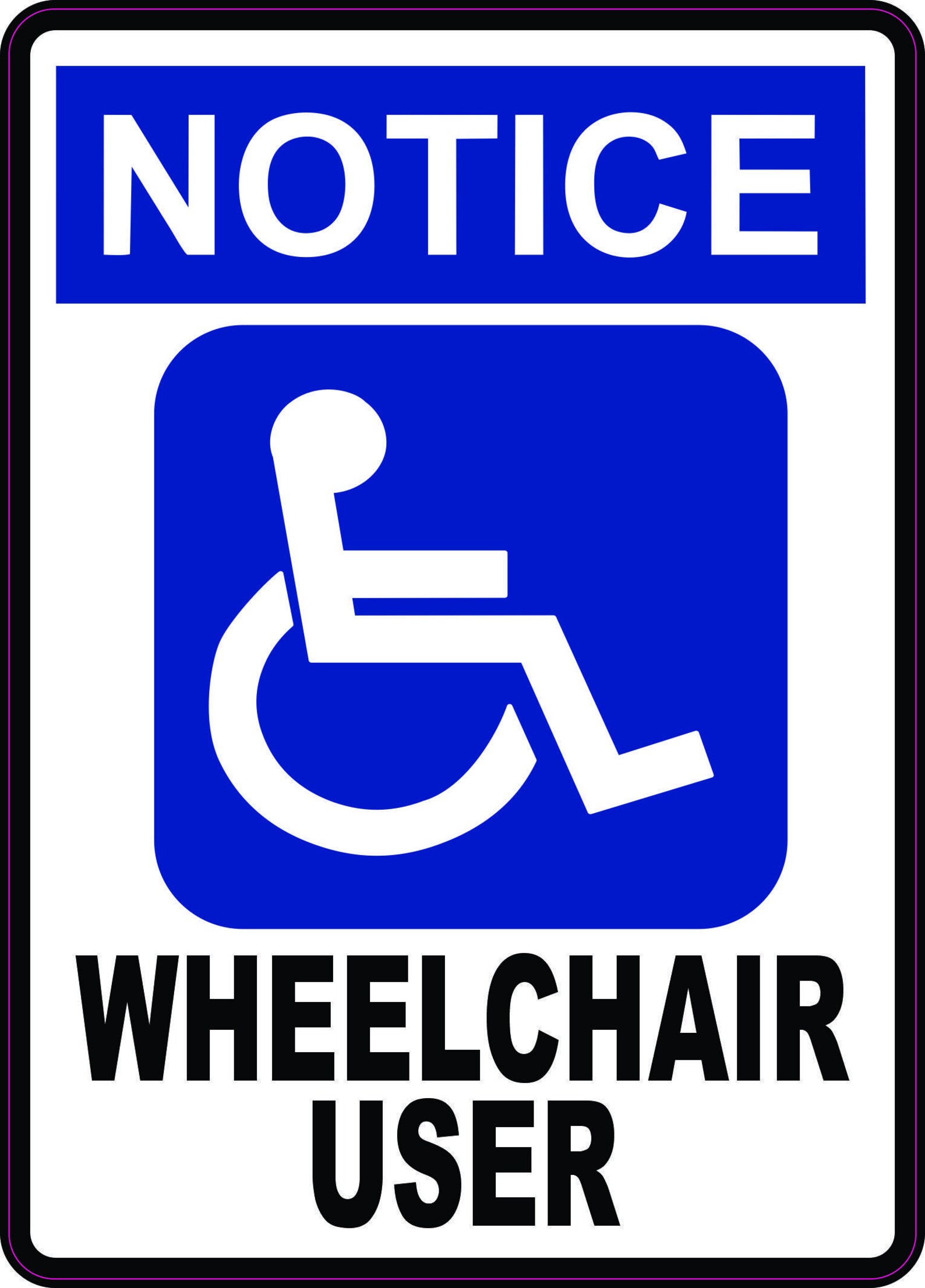 5in X 7in Notice Wheelchair User Vinyl Sticker Etsy