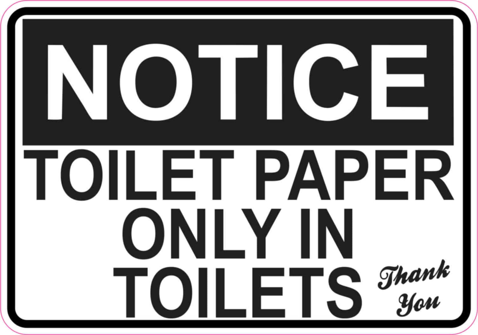 4in x 3in Toilet Paper Only Sticker Vinyl Restroom Wall Sign | Etsy 4in x 3in Toilet Paper Only Sticker Vinyl Restroom Wall Sign | Etsy