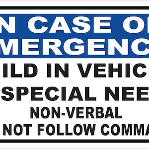 StickerTalk Child Is Special Needs Non-Verbal Vinyl Sticker, 5 inches x 3 inches