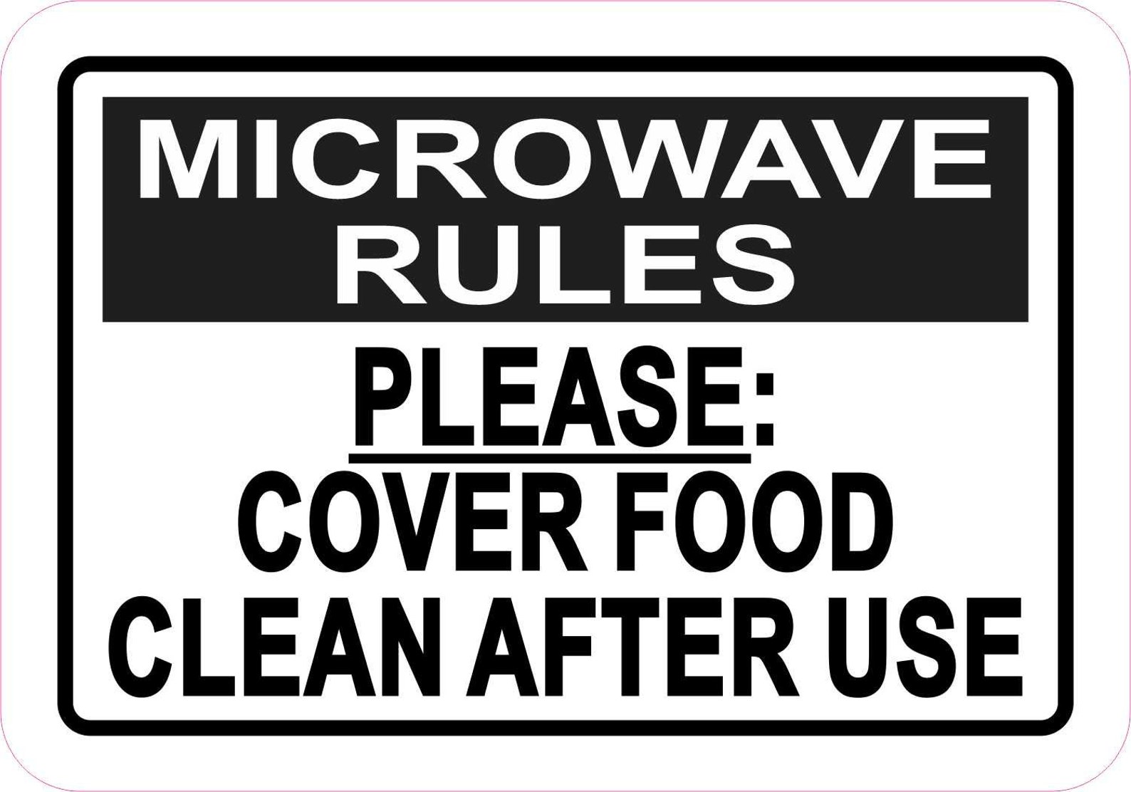 StickerTalk Microwave Rules Vinyl Sticker 5 inches x 3.5 Etsy