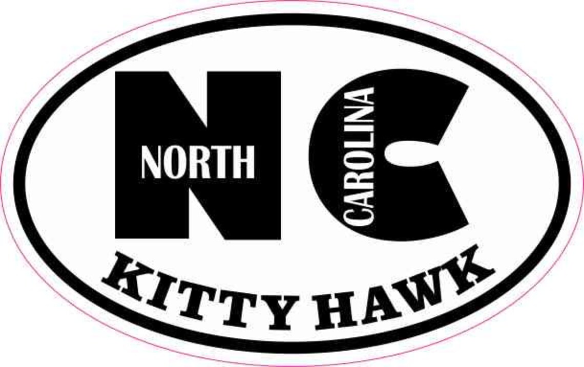 4in x 2.5in Oval NC Kitty Hawk North Carolina Sticker Etsy
