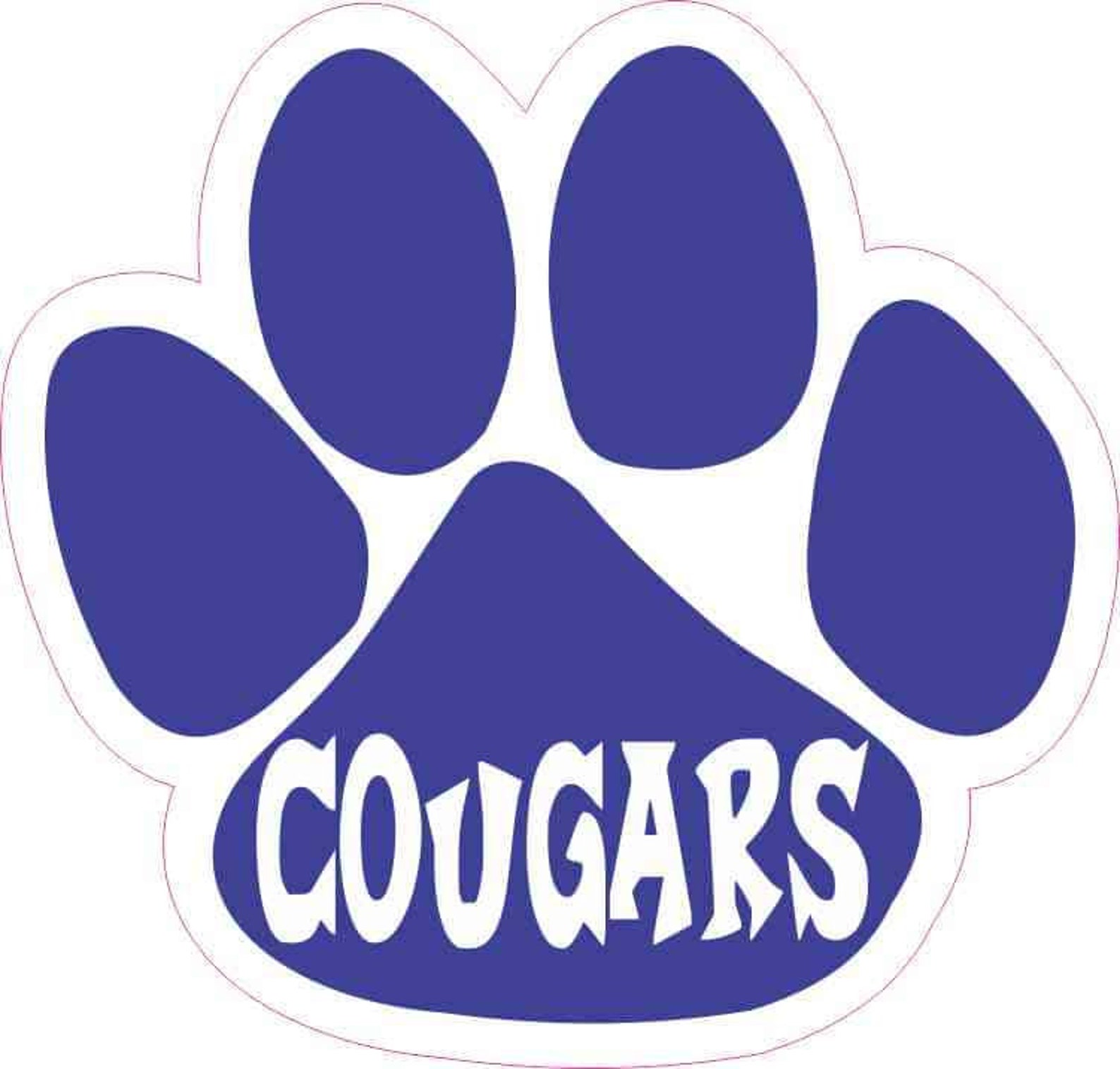 5in X 4.75in Blue Cougars Paw Sticker Etsy