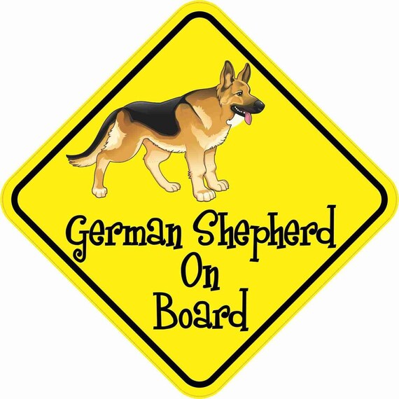 5in X 5in German Shepherd on Board Magnet | Etsy