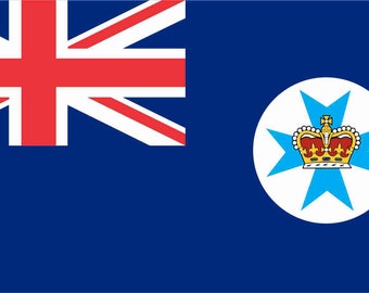 2x Sticker flag vinyl country vintage australia queensland 2x Sticker flag vinyl country vintage australia queensland