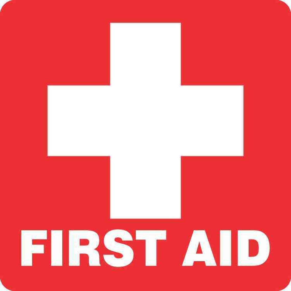 5inx5in Red First Aid Sticker Vinyl Medical Emergency Sign Etsy