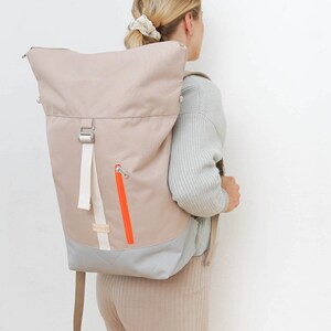 MULINU Rolltop Rucksack ALBERT 2 Beige-Hellgrau Bild 7