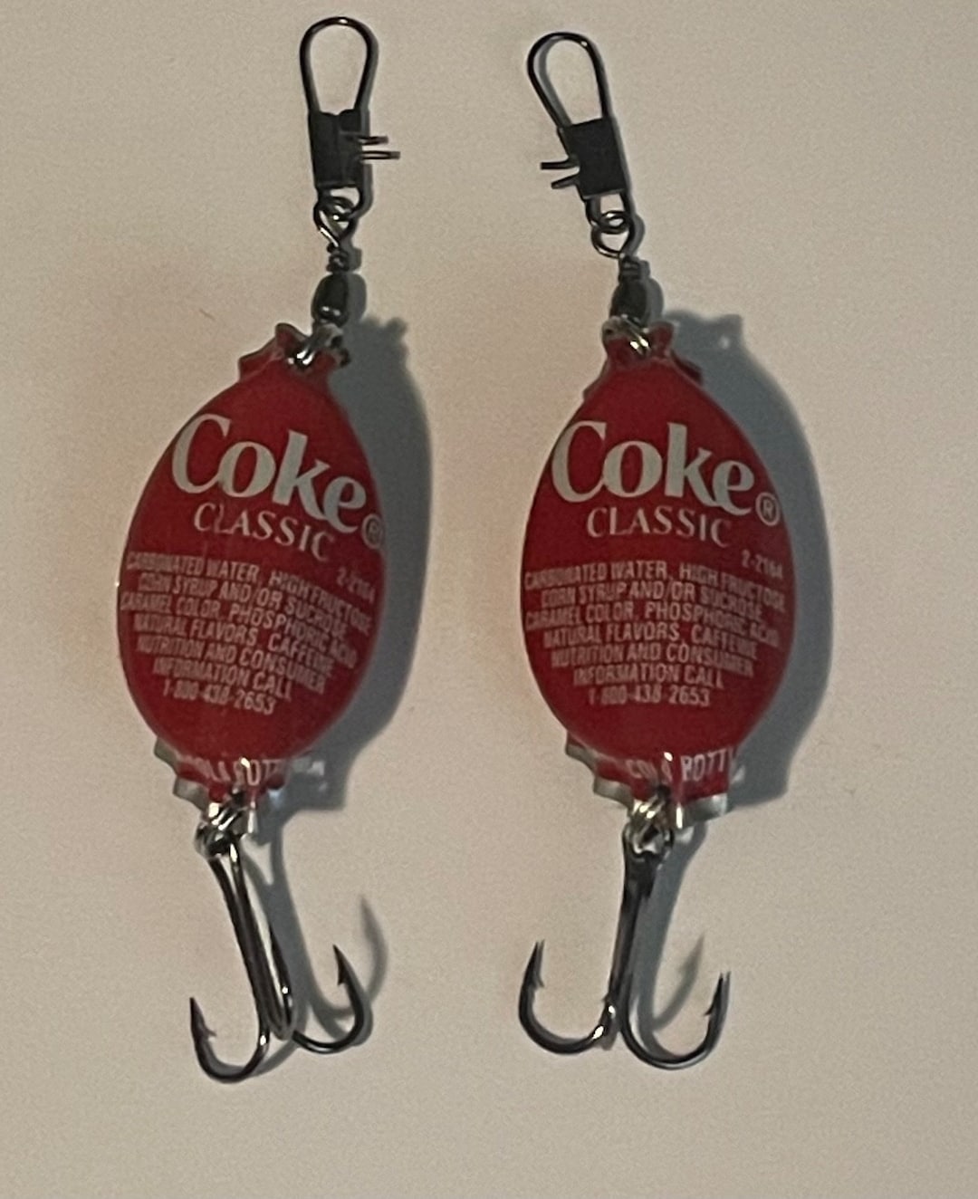 Two Cocacola Bottle Cap Fishing Lures Coke Etsy