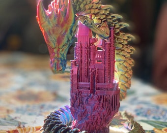 Fully-articulated  3D-printed print-in-place large dragon toy