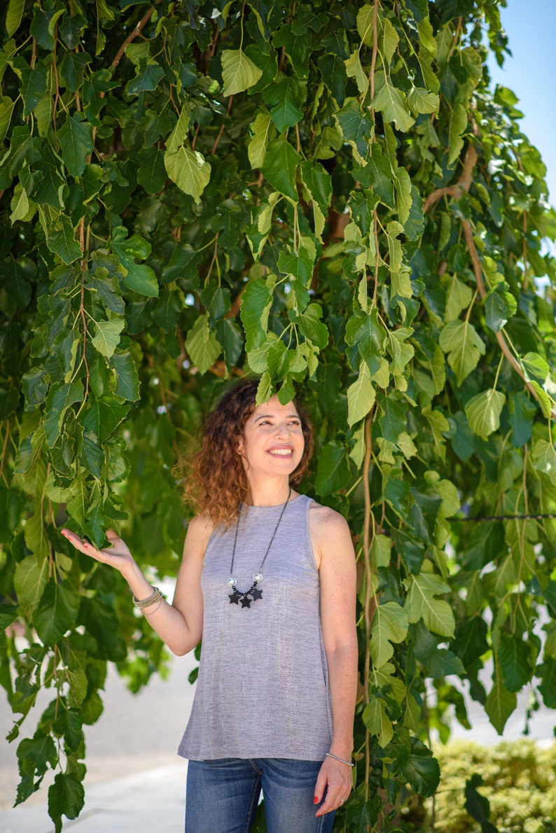 Fashion women/'s tank Nude Light Gray women/'s top Casual tank Designer Loose top Party tank Unique women/'s top Everyday tank top