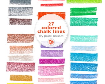 27 chalk crayon strokes dry pastel lines colored chalk etsy