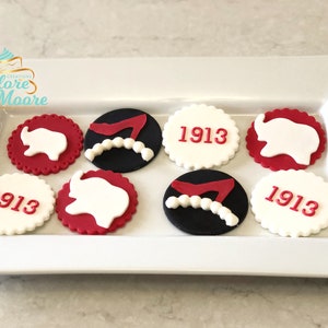 Delta Sigma Theta Sorority Fondant Cupcake Toppers