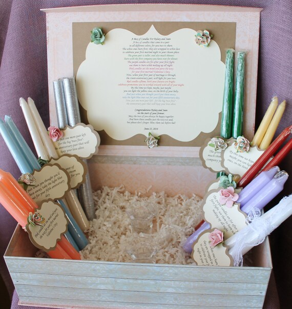 Wedding Shower Candle Poem Gift Set. Bridal candle basket. Etsy