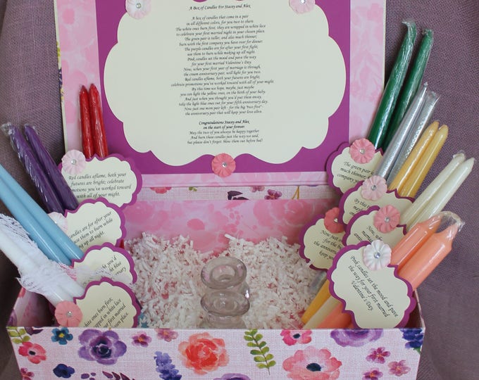 Wedding Shower Candle Poem Gift Set. Bridal Candle Basket. Etsy