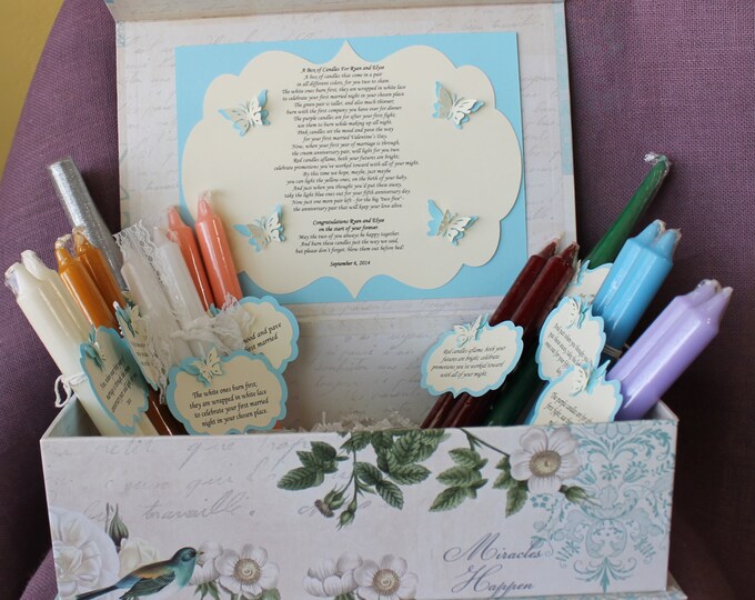 Wedding Shower Candle Poem Gift Set. Bridal Candle Basket. Etsy