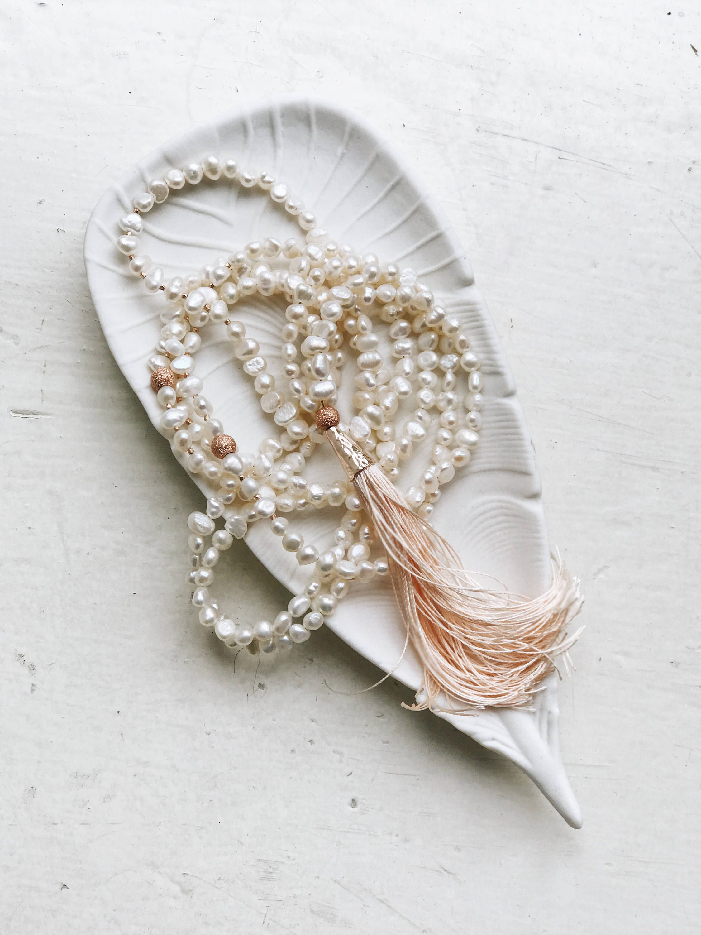 Blush bridal necklace Blush tassel necklace Bohemian wedding Etsy