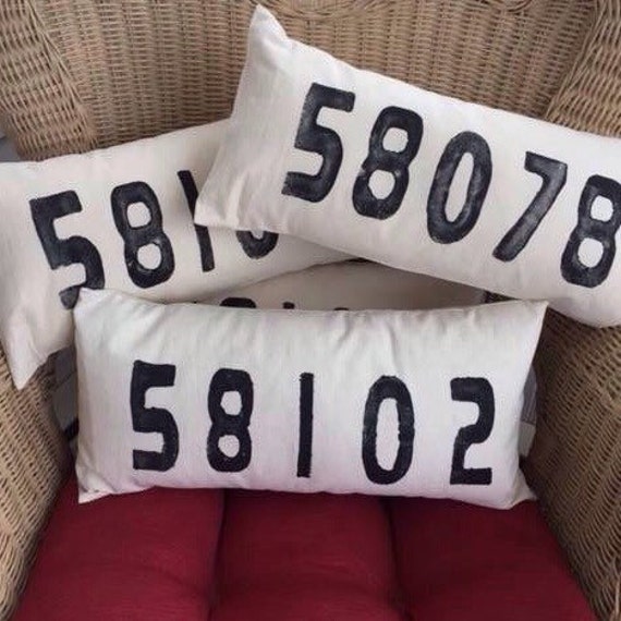 etsy zip code pillow