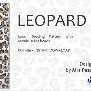 Leopard, Animal Print Miyuki Loom Beading Pattern, Cuff Bracelet with Miyuki Delica Beads Size 11 - Instant PDF Download