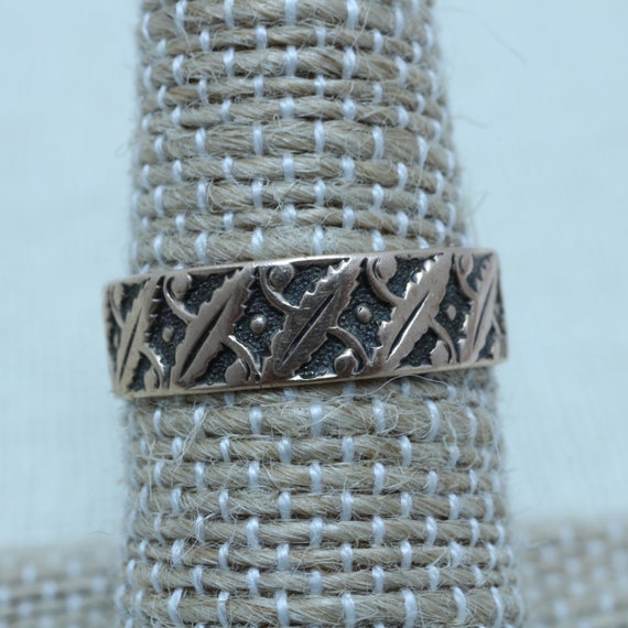 Vintage 14K Gold Wedding Ring Cigar Band Sz 5.5 main image 1