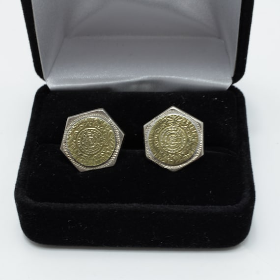 Mayan Calendar Cufflinks Hexagonal Cufflinks Ster… - image 3