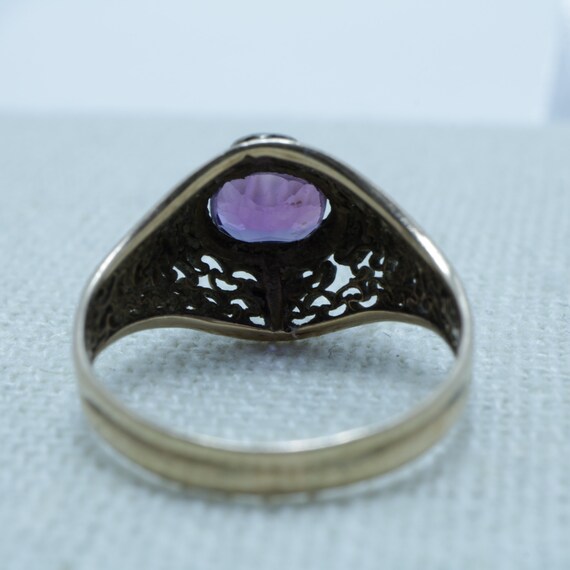 Art Nouveau Amethyst Ring 14k Cocktail Ring size … - image 4